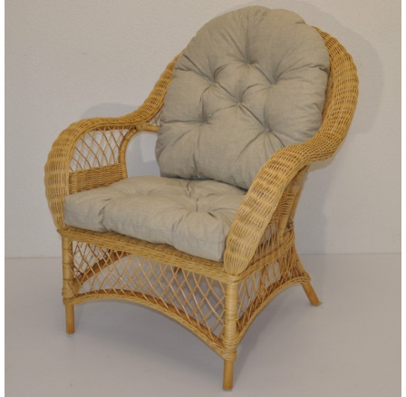 Ratanové kreslo Florida medové polster tmavo béžový melír