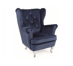 DETSKÁ SEDAČKA LILI VELVET NAVY BLUE BLUVEL 86 / SILVER