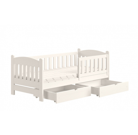 posteľ dzieciece drewniane Alvins DP 002 - Biela, 80x180