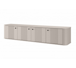 Závesná TV komoda Vesper 4D, kašmír / čierne úchyty