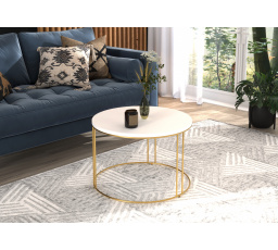 Konferenčný stolík NOEL Zlatý+Biely