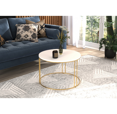 Konferenčný stolík NOEL Zlatý+Biely