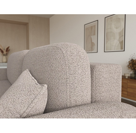 Bawal corner sofa with sleeping function and storage compartment, beige bouclé, right-hand side Royal 18 188x100 Right 1