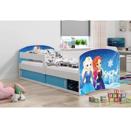 1 POSCHODOVÝ POKLOP BIELY RÁM SNEHOVÁ NÁLEPKA BEZ MATRACA 80 X 160 KPL