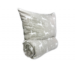 Flanelové francúzske obliečky 220x220, 70x90 Escama grey