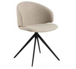 Stolička Ella béžová Basel 24, čierne nohy