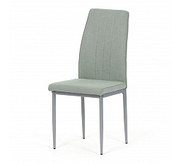 Jedálenská stolička, zelená látka, sivé kovové nohy