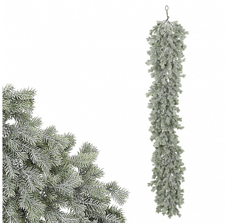 Girlanda - 145 cm, jehličí s drobnými šiškami, jemně ojíněná