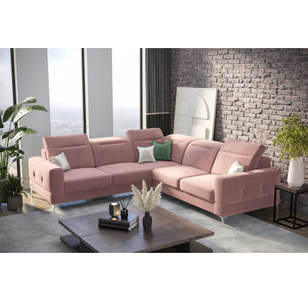 Rohová sedacia súprava MALIBU MAX 250x250 - pravá, ružová