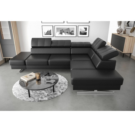 Rohová sedacia súprava EMPORIO 225X300 - pravá, Eko Koža čierna Rohová sedacia súprava EMPORIO 225X300 - pravá, Eko Koža čierna
