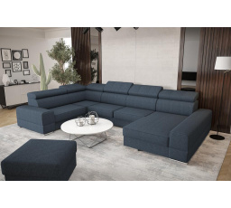 Rohová sedacia súprava ROYAL MAX II priemer 30x375x185 - modrá, ľavá