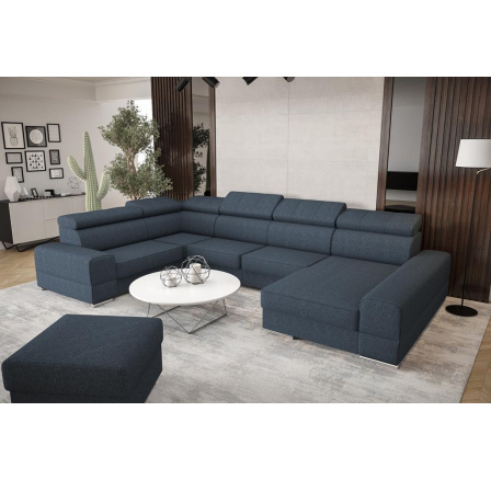 Rohová sedacia súprava ROYAL MAX II priemer 30x375x185 - modrá, ľavá