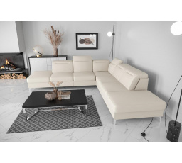 Rohová sedacia súprava OSLO MAX 295x295 prírodná koža - ľavá, Koža ecru