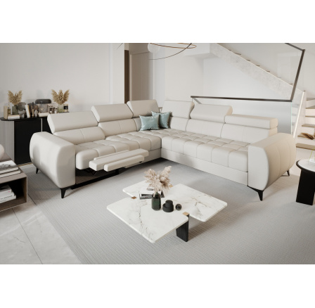 Rohová sedacia súprava PORTO II, relax prírodná koža 255x258 cm - ľavá, Koža ecru Rohová sedacia súprava PORTO II, relax prírodná koža 255x258 cm - ľavá, Koža ecru