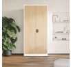 Kovová skriňa s policami ECO DESIGN JAN H, 900x1950x400 mm, Biela/Dub Sonoma