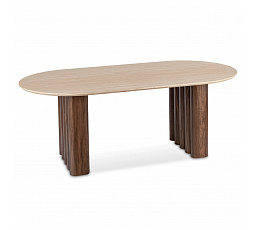 Stôl DARIO Oválny 200 cm Travertín/Orech