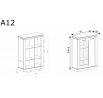 Vitrína ANTICA A12, craft zlatý