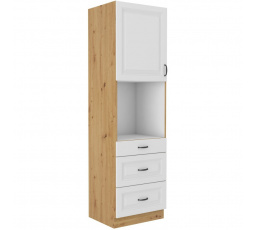 Kuchynská skriňa STIPE na vstavanú rúru 60 DPS 210 3S 1F, Biela/Dub artisan