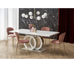 Jedálenský stôl GALARDO, biela/zlatá