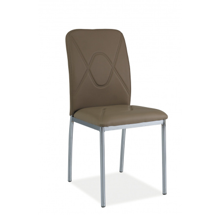 H-623 (H623CBCH) jedálenská stolička - tmavá béžová/chrómová noha (S) (K150-Z)
