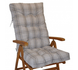 Poduška na teakové záhradné kreslo vysoké - látka Antik kocka