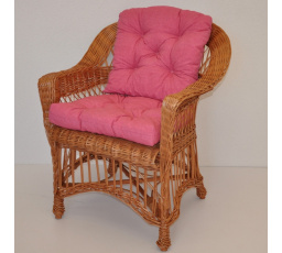 Kreslo Weigier prírodné - vankúš malina melír