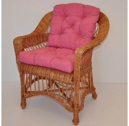 Kreslo Weigier prírodné - vankúš malina melír