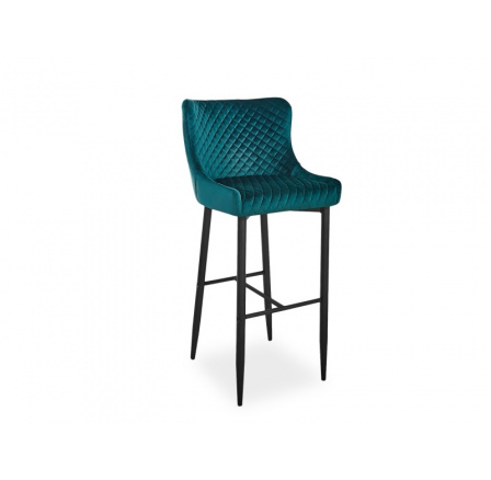 Barová stolička COLIN B H-1 Velvet, čierna/zelená Bluvel 78