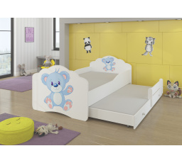 Dvojlôžko s matracmi CASIMO II BLUE BEAR 160x80 Biela