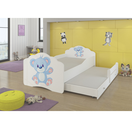 Dvojlôžko s matracmi CASIMO II BLUE BEAR 160x80 Biela