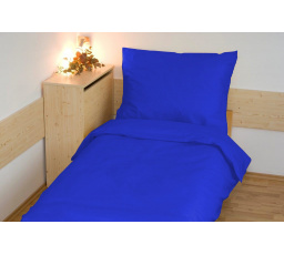 Obliečky bavlna UNI 140x200, 70x90cm tmavo modrá hotelový uzáver