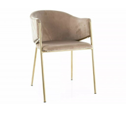 Jedálenská stolička BONO VELVET, Béžový Bluvel 28/Zlatá
