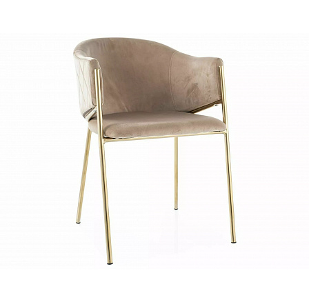Jedálenská stolička BONO VELVET, Béžový Bluvel 28/Zlatá