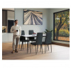 Jídelní set s 4 židlemi, 130x70x76cm, keramika, mramor, ASE-1004 BK2