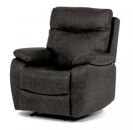 TV a relaxačné kreslo s elektrickým ovládaním, kávový látkový poťah vo vintage dekore, 1 motor 240V