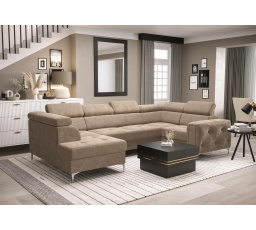 Rohová sedacia súprava ORION MAX II s funkciou spania 165x350x185 cm - béžová, pravá