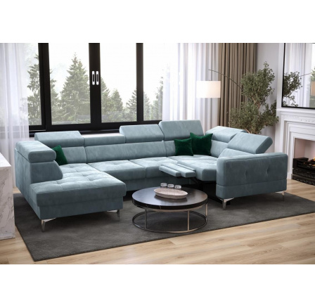 Rohová sedacia súprava TOSCANIA MAX I, relax s funkciou spania 170x350x185 cm - modrá, pravá Rohová sedacia súprava TOSCANIA MAX I, relax s funkciou spania 170x350x185 cm - modrá, pravá