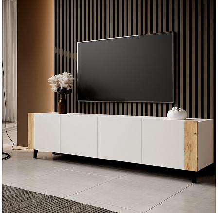 TV komoda FARO, biela matná / dub craft TV komoda FARO, biela matná / dub craft