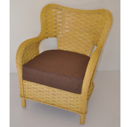 Ratanové kreslo Tokyo medové polster hnedý melír Ratanové kreslo Tokyo medové polster hnedý melír