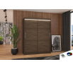 Šatní skriňa s posuvnými dverami a LED osvetlením DENVER 150 Choco+Choco