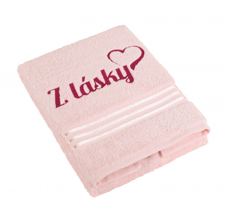 Froté uterák 50x100 cm 500g Línia ružová s výšivkou Z lásky Froté uterák 50x100 cm 500g Línia ružová s výšivkou Z lásky