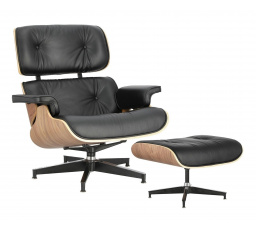 Kreslo Vip s podnožkou čierne/orech /štandardná základňa