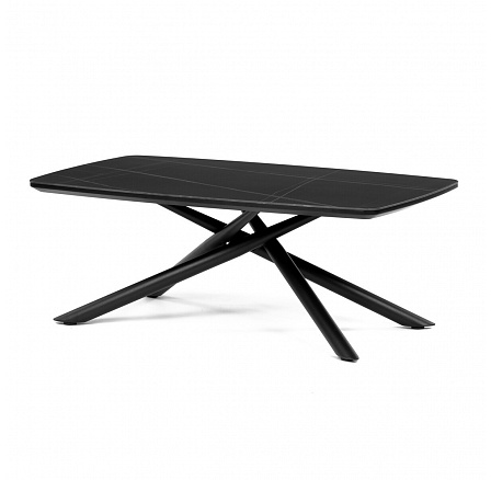 Stôl konferenčný, doska spekaná keramika 120x70cm, čierny mramor, nohy čierny kov Stôl konferenčný, doska spekaná keramika 120x70cm, čierny mramor, nohy čierny kov
