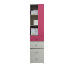 Polica KOMI - KM6, jaseň/modrá