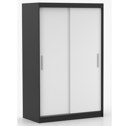 Šatní skriňa NOEMI 04, Čierna/Biela