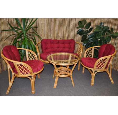 Vankúše pre súpravu Bahama komplet twill burgundy