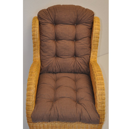 Vankúš pre ratanové kreslo - hnedá látka