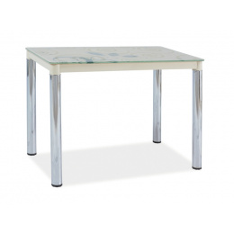 DAMAR II TABLE CREME/CHROM 100x60 - Nábytok Pegas