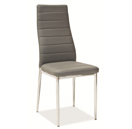 Jedálenská stolička H261 chróm, sivá ekokoža