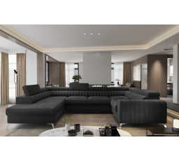 Rohová sedacia súprava v tvare U LOUIS, Velvetmat 6 Ľavá